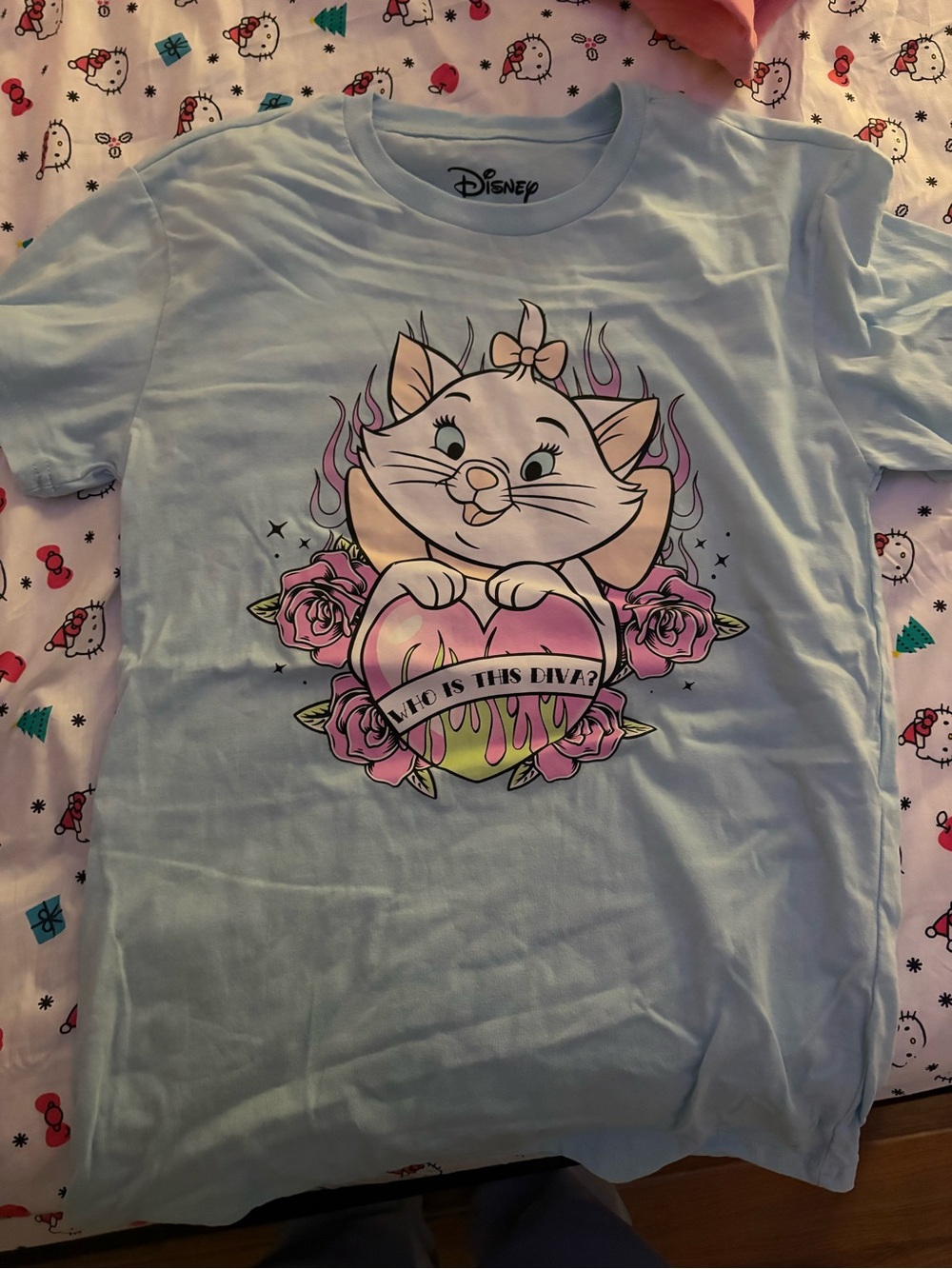 Disney Light Blue Tee with Pink Graphic